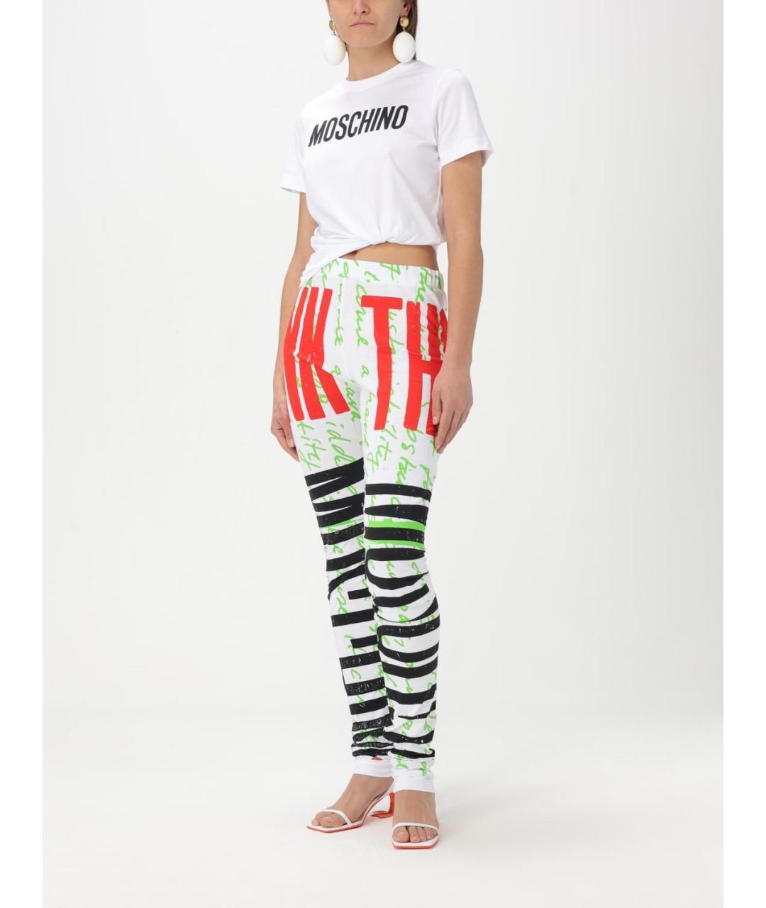 MOSCHINO Белая хлопковая футболка, фото 2