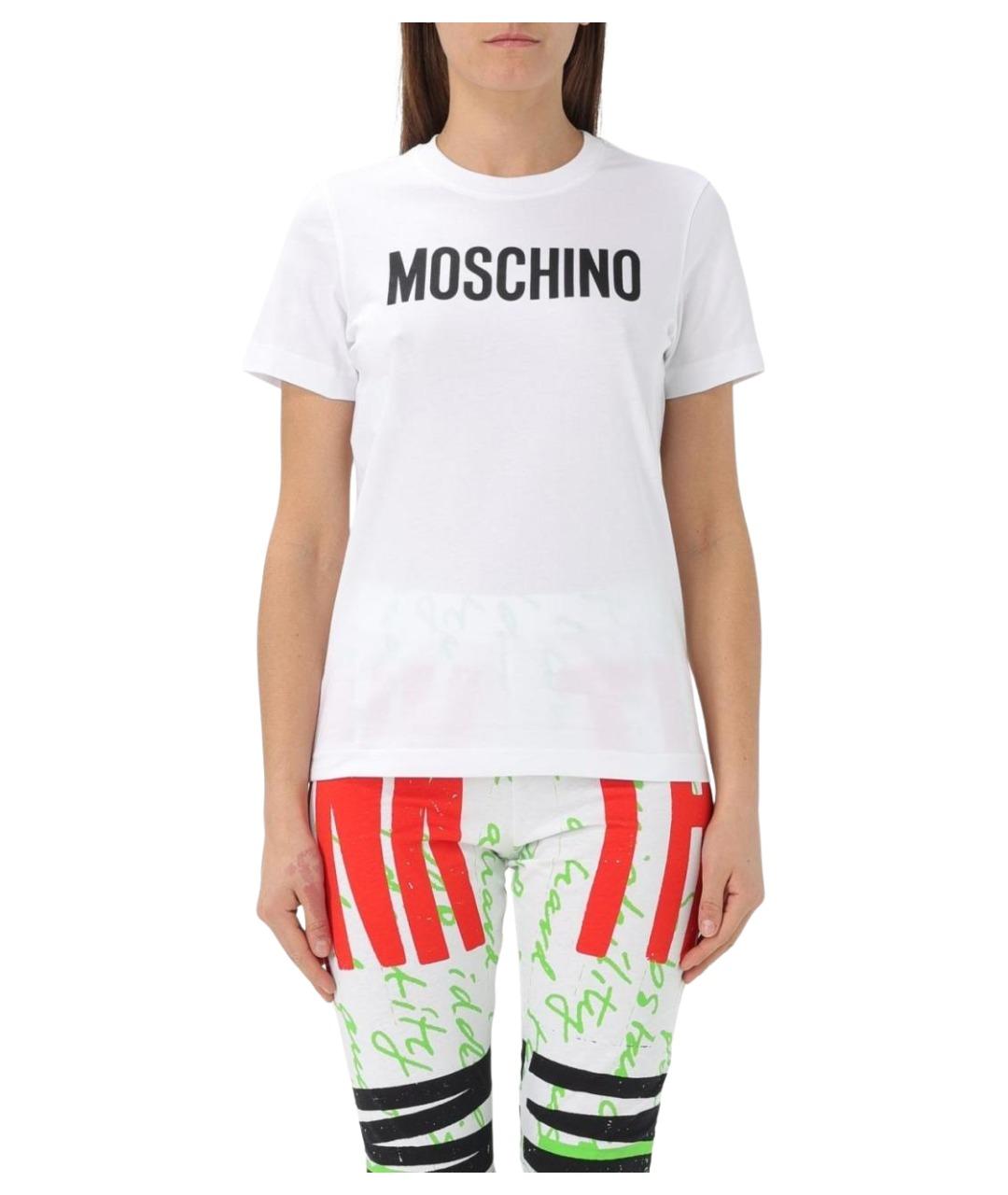 MOSCHINO Белая хлопковая футболка, фото 1
