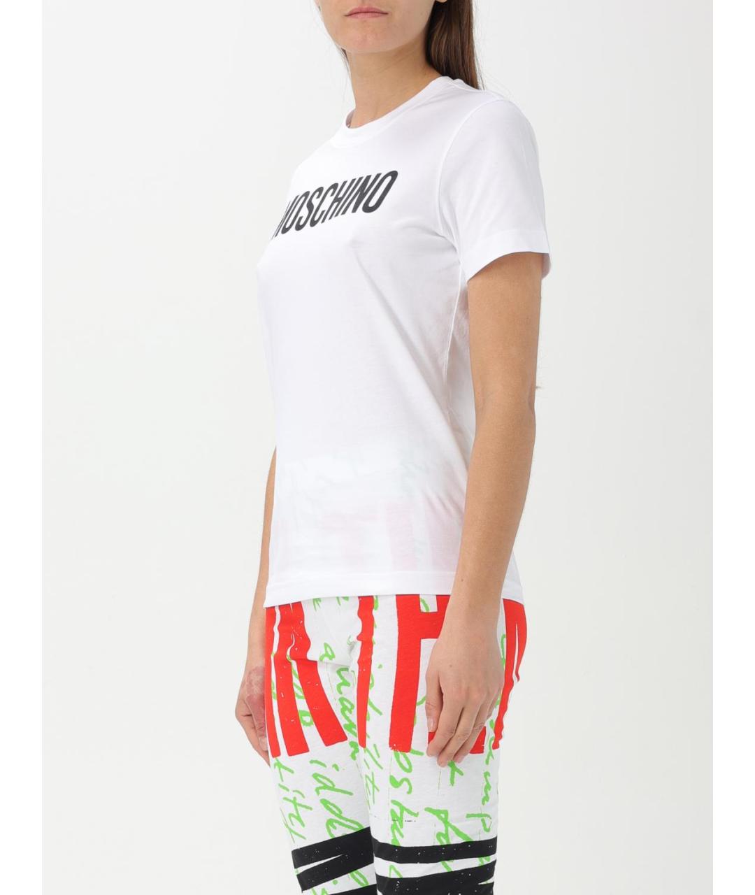 MOSCHINO Белая хлопковая футболка, фото 4