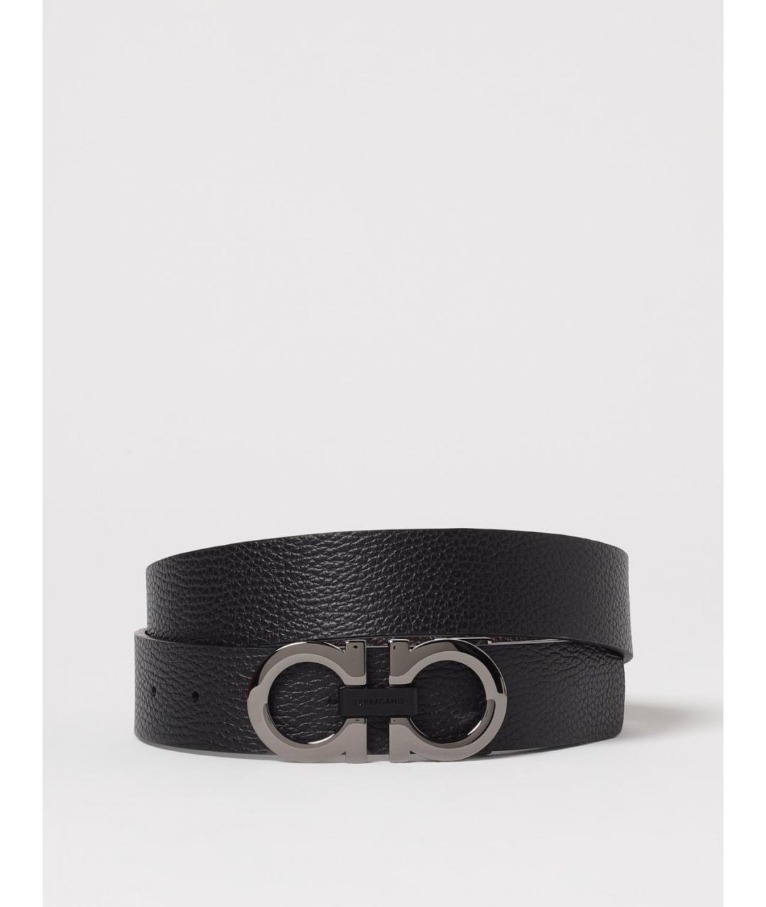 FERRAGAMO Черный кожаный ремень, фото 3