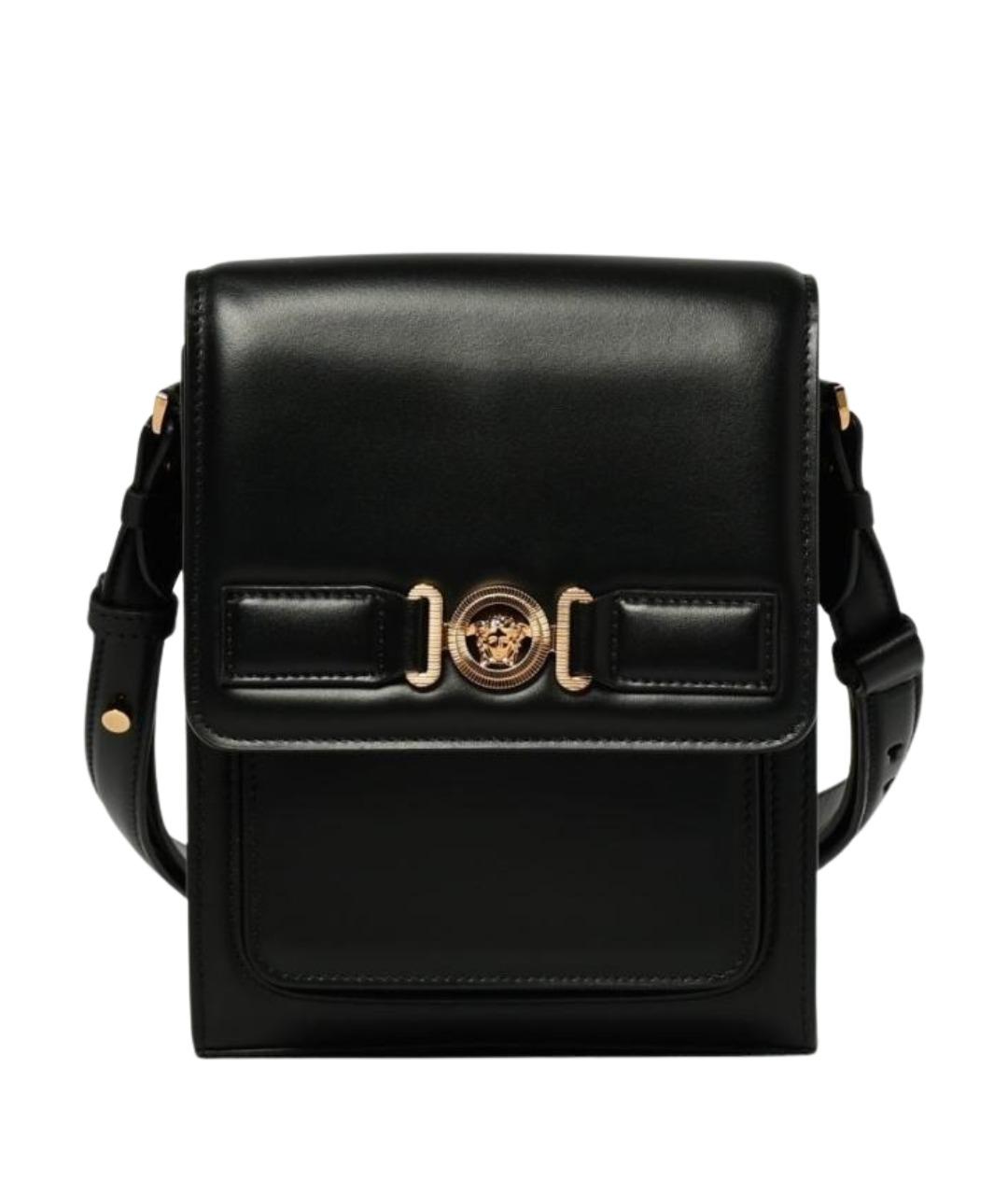 VERSACE Черная кожаная сумка на плечо, фото 1