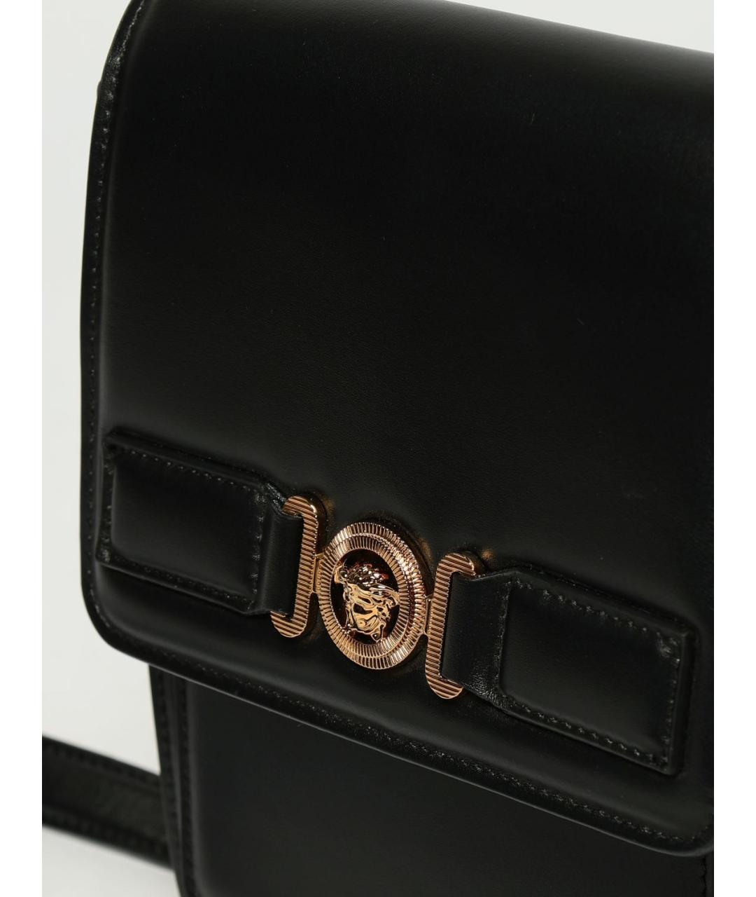 VERSACE Черная кожаная сумка на плечо, фото 5