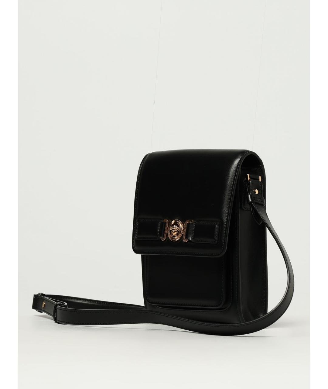 VERSACE Черная кожаная сумка на плечо, фото 4