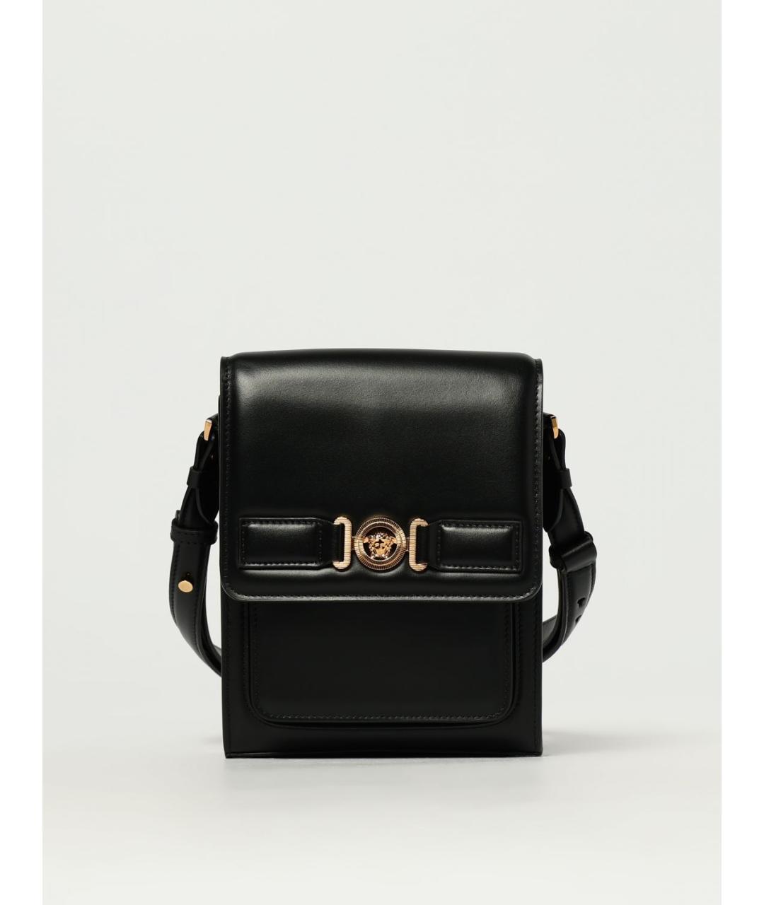 VERSACE Черная кожаная сумка на плечо, фото 7