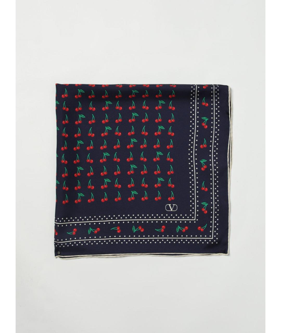 VALENTINO Черный шелковый шарф, фото 5