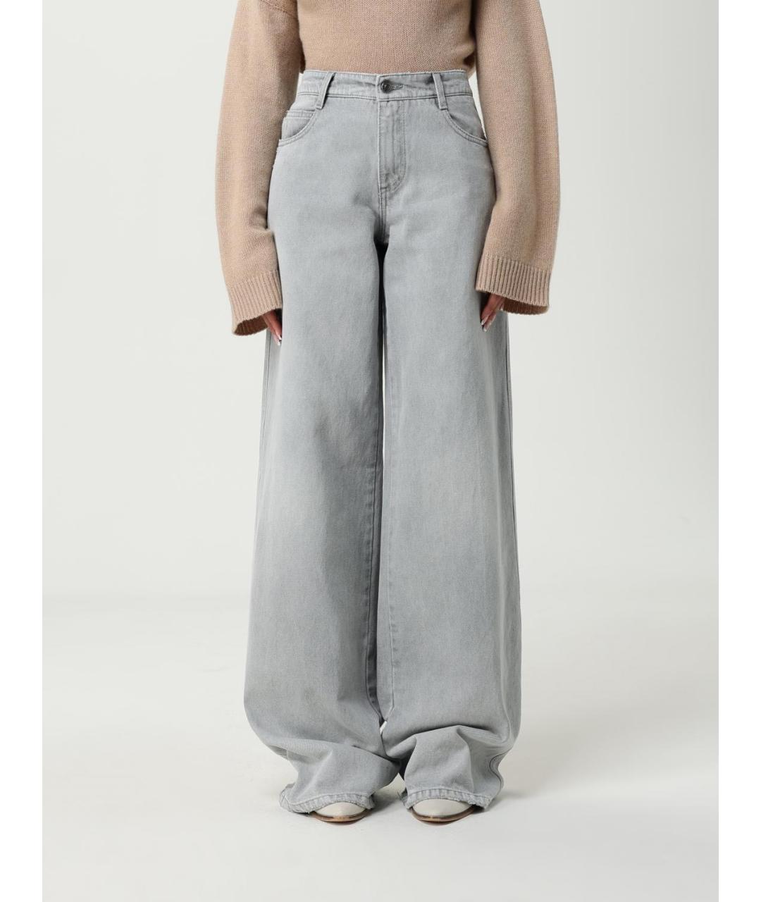 ERMANNO SCERVINO Серые хлопковые прямые джинсы, фото 5