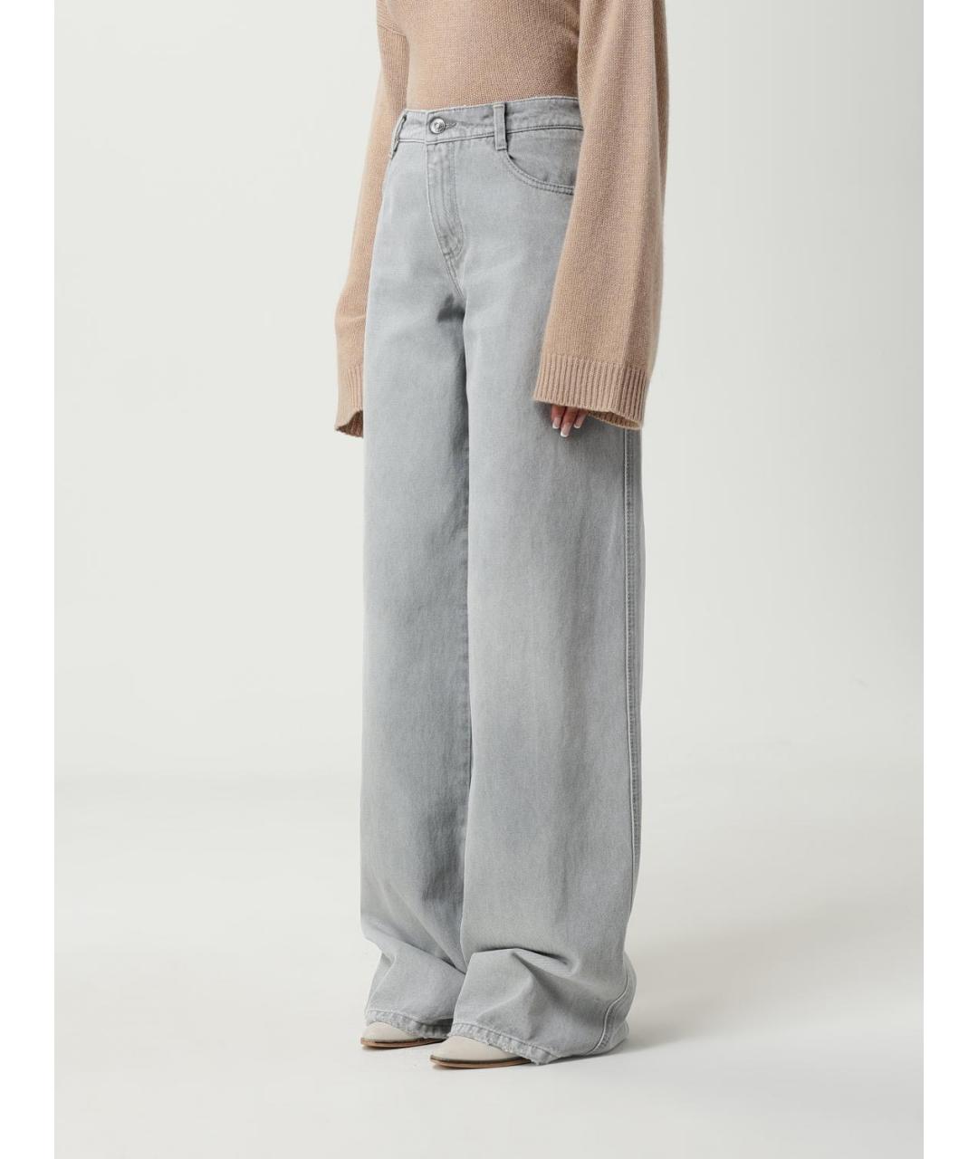 ERMANNO SCERVINO Серые хлопковые прямые джинсы, фото 3