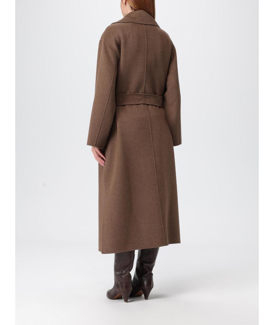 'S MAX MARA Коричневое шерстяное пальто, фото 2