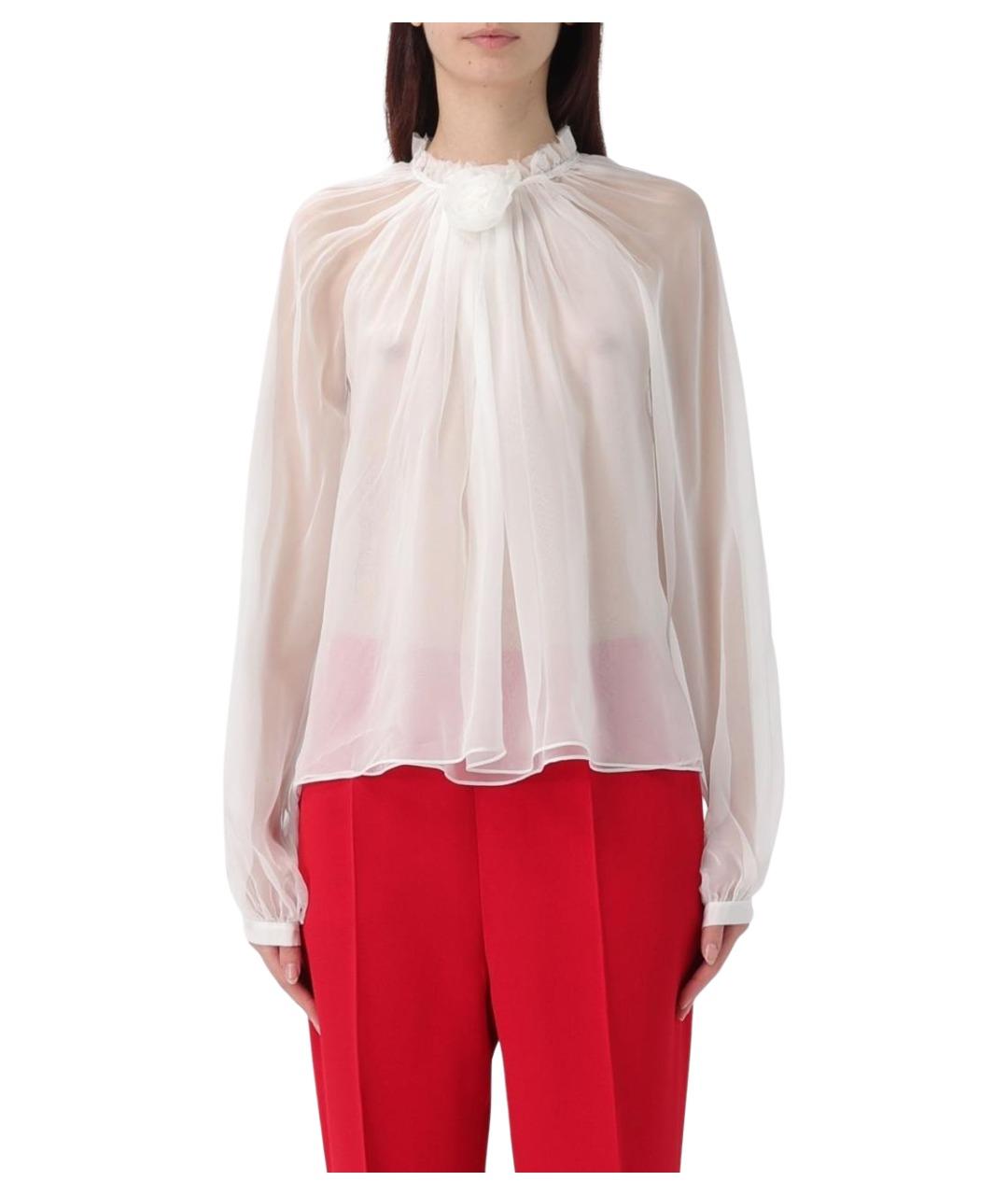 ALBERTA FERRETTI Белая шелковая блузы, фото 1