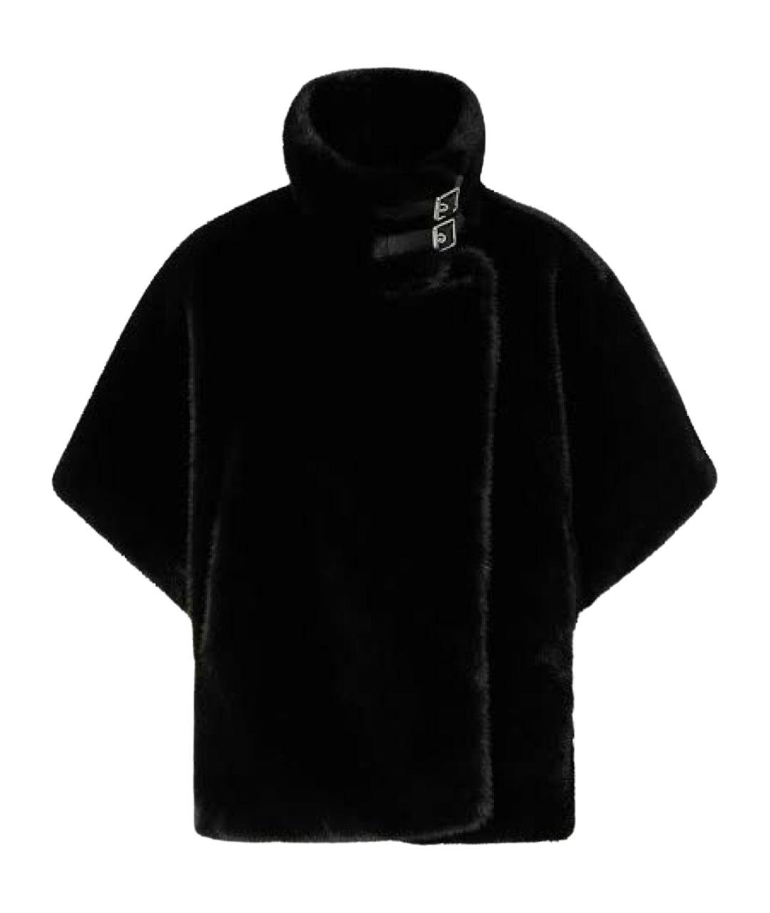 PINKO Черная полиэстеровая шуба, фото 1