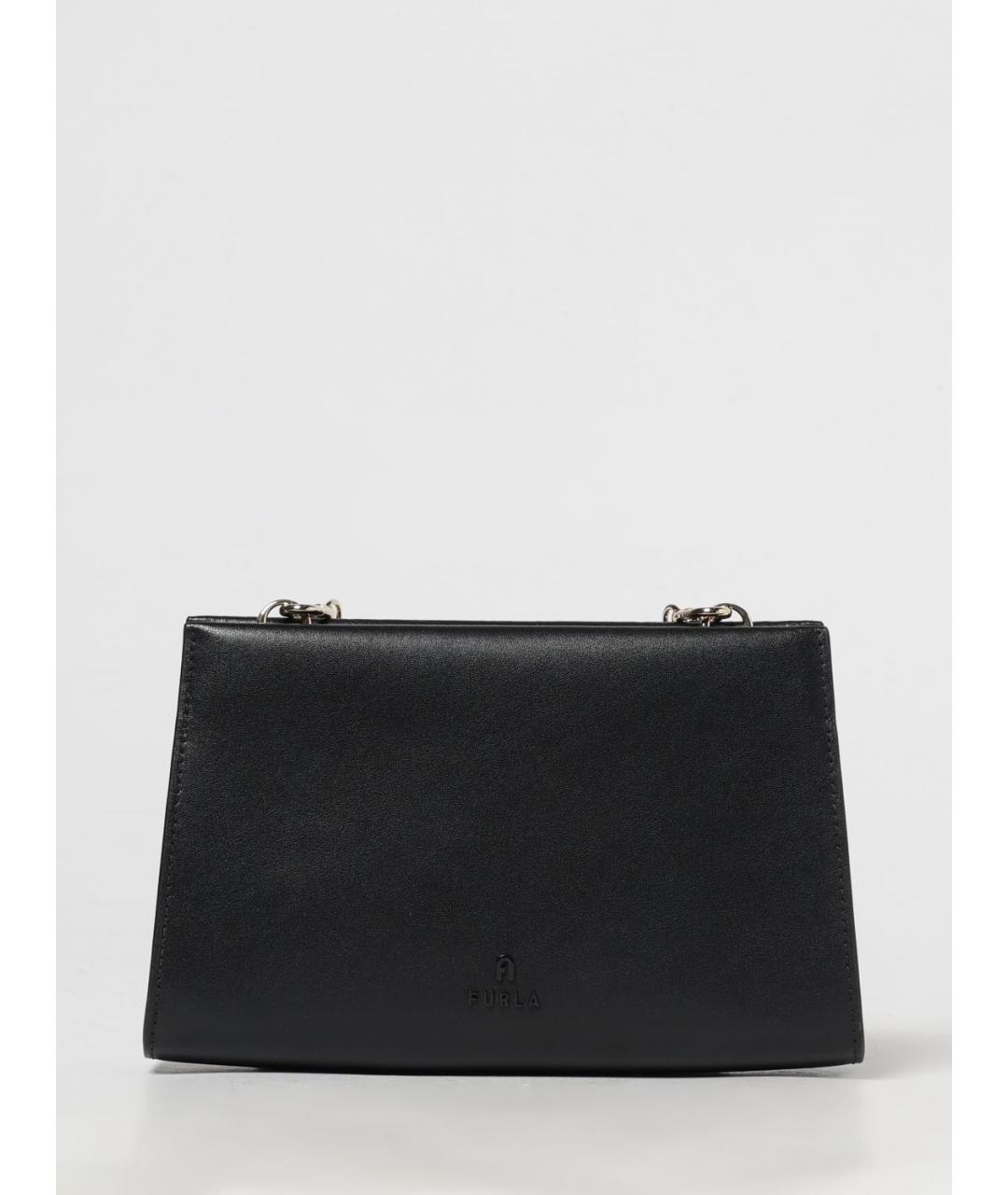 FURLA Черная кожаная сумка через плечо, фото 4