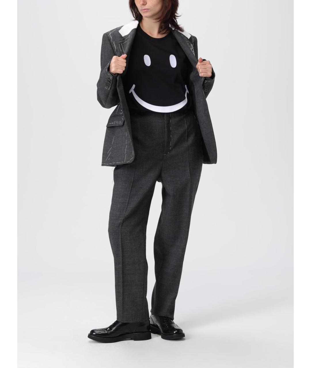 MOSCHINO Серые шерстяные прямые брюки, фото 2