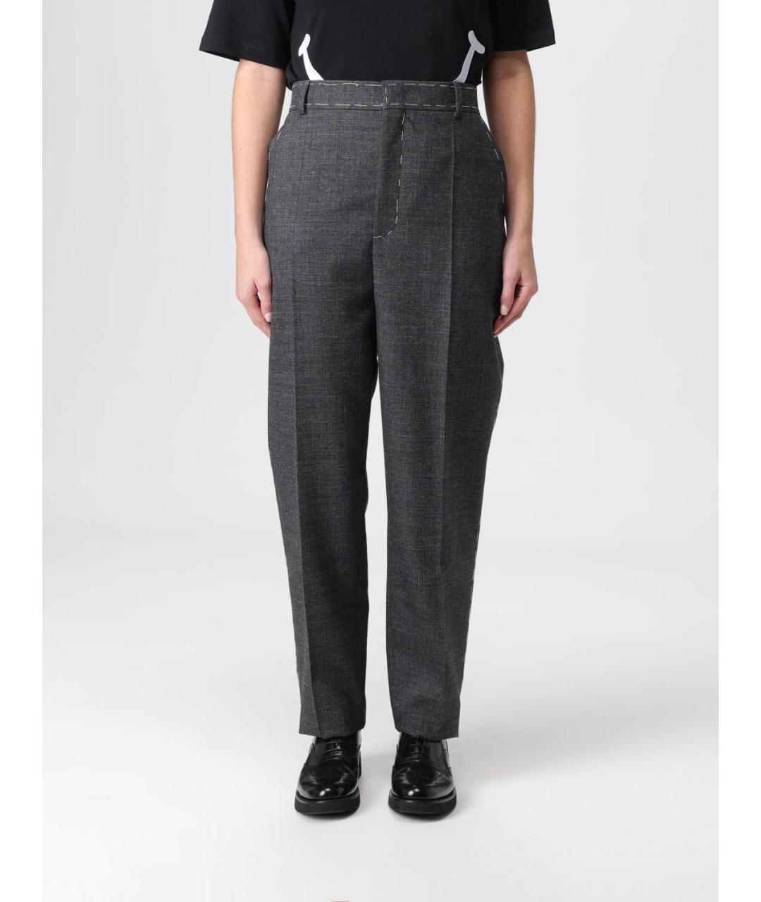 MOSCHINO Серые шерстяные прямые брюки, фото 6
