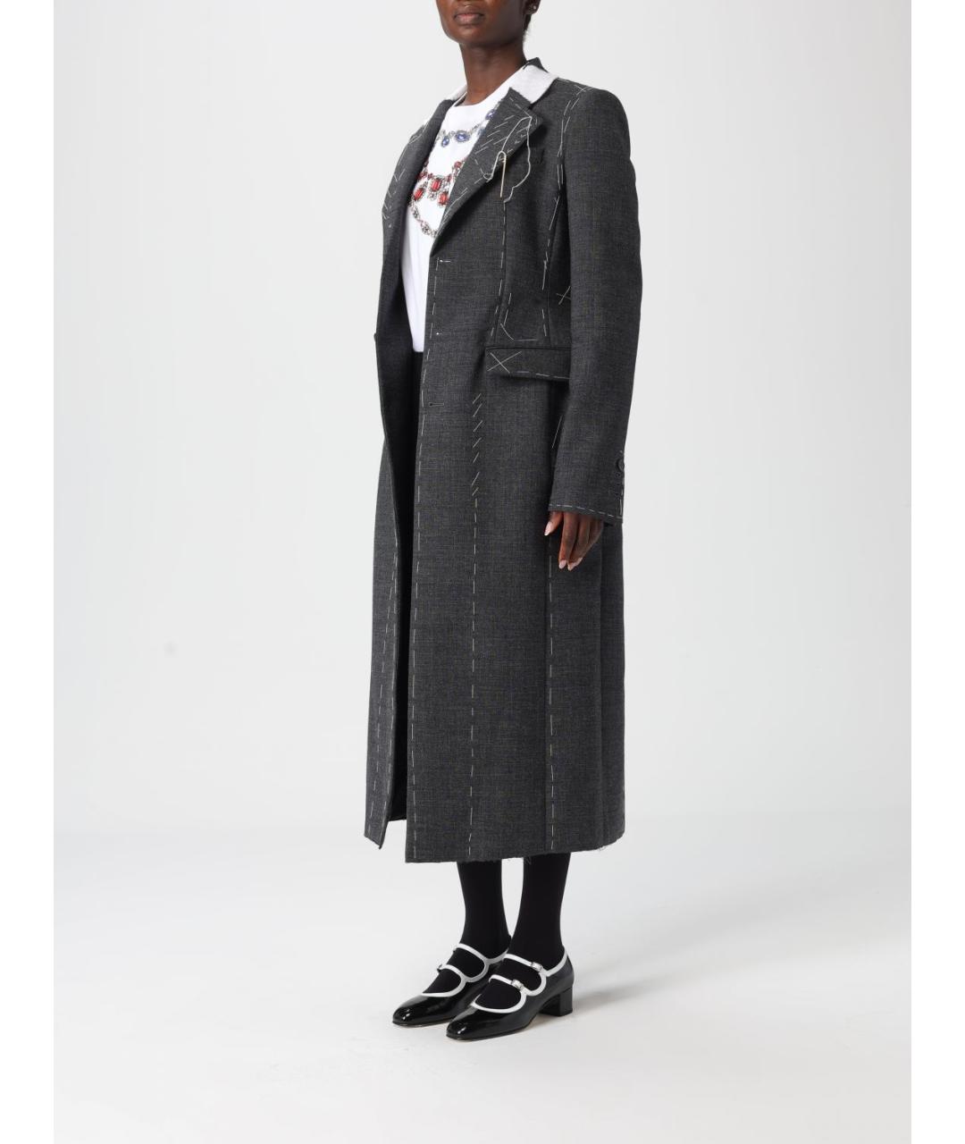 MOSCHINO Серое шерстяное пальто, фото 5
