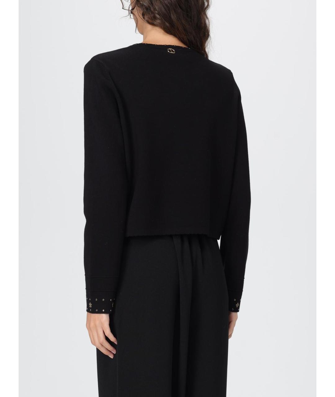 TWIN-SET Черный вискозный кардиган, фото 3