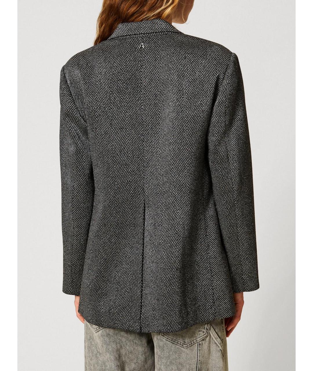 TWIN-SET Серый полиэстеровый жакет/пиджак, фото 3