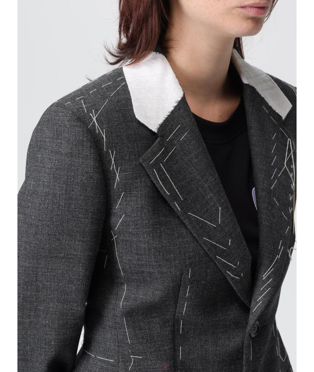 MOSCHINO Серый шерстяной жакет/пиджак, фото 5