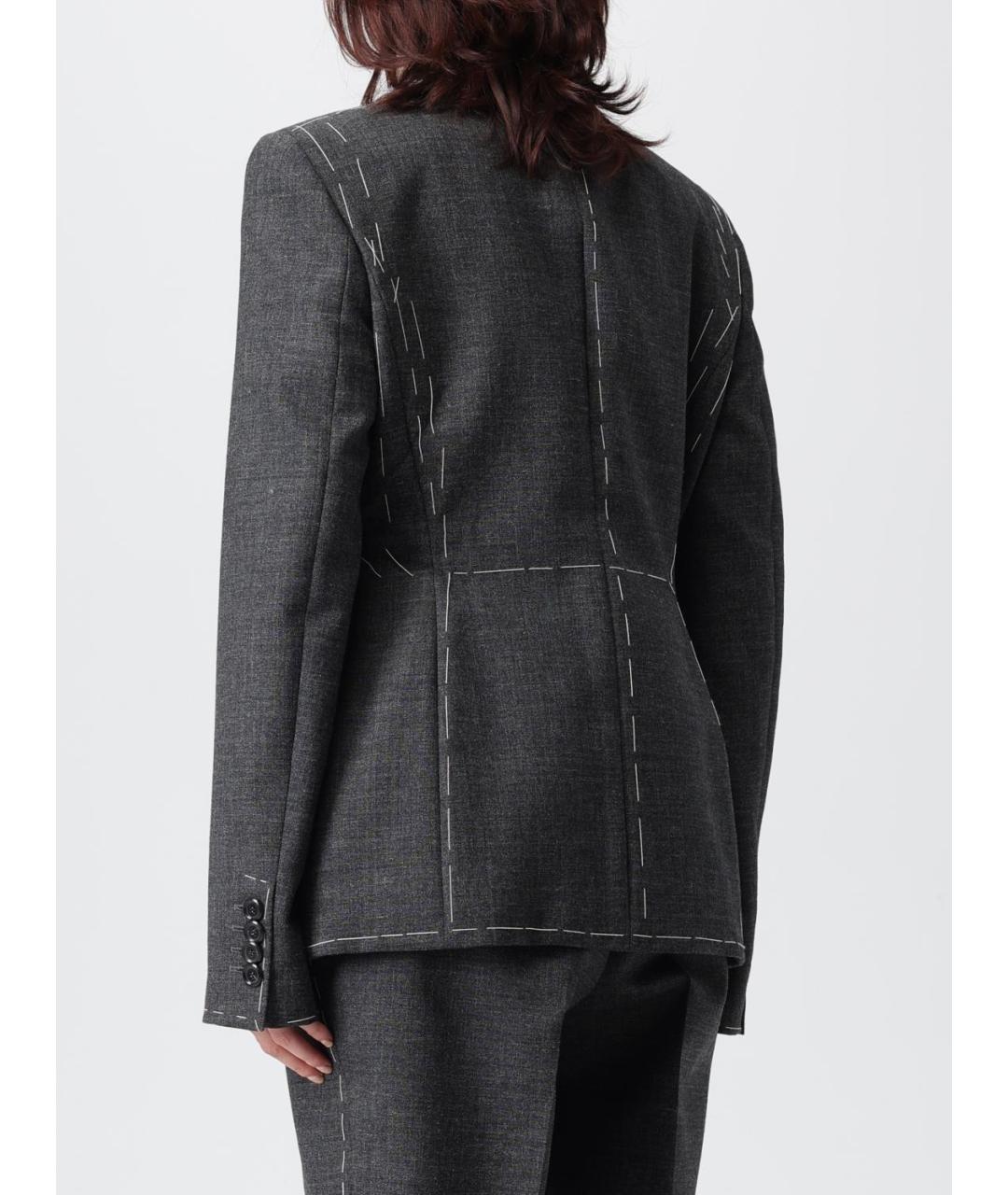 MOSCHINO Серый шерстяной жакет/пиджак, фото 3