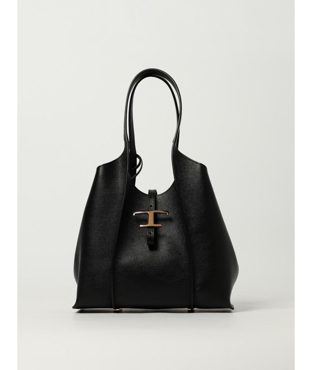 TOD'S Черная кожаная сумка тоут, фото 5