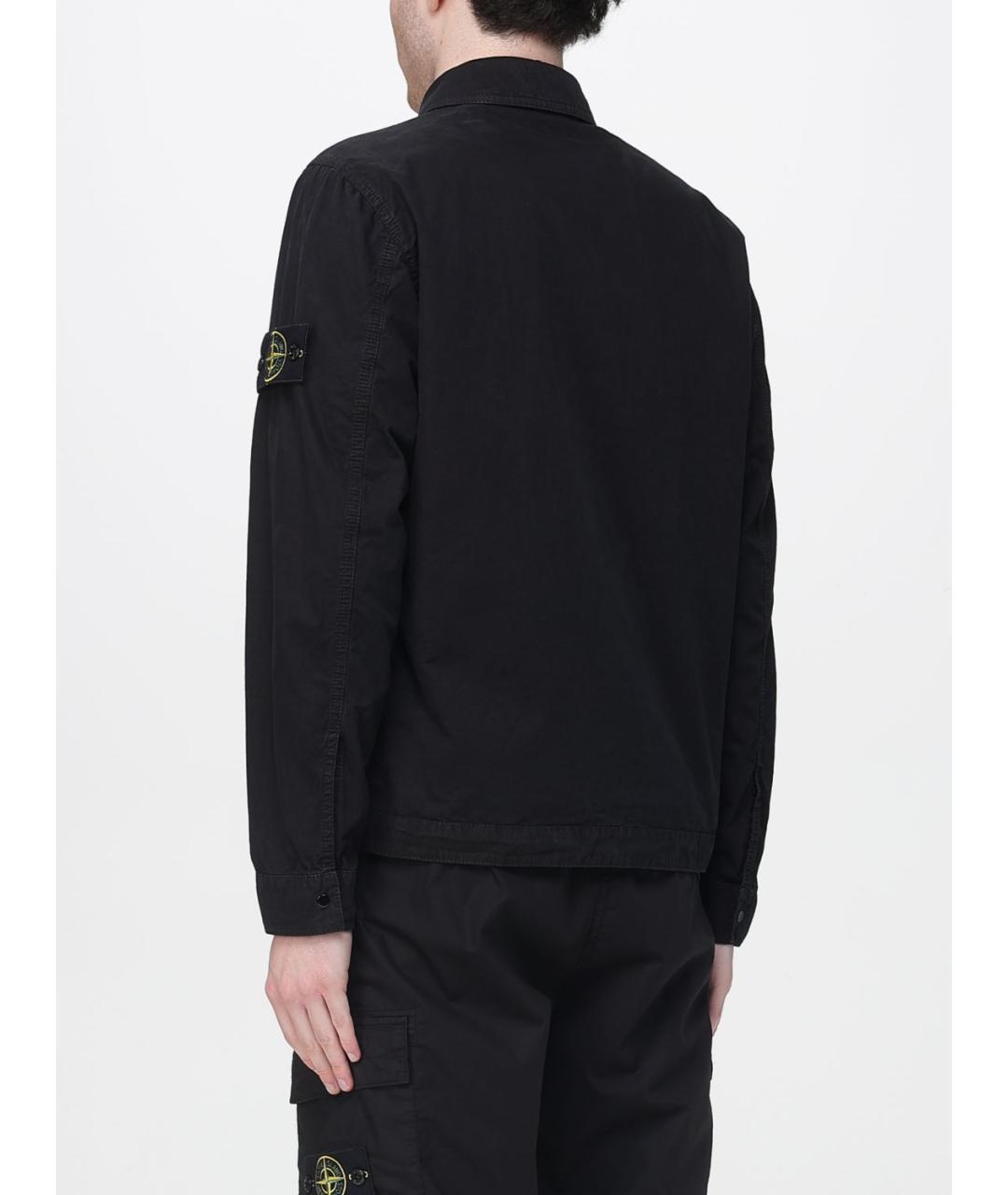 STONE ISLAND Черная хлопковая куртка, фото 3
