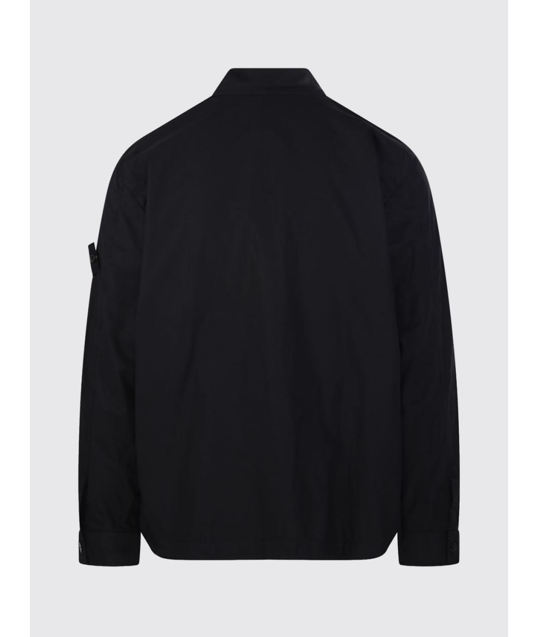 STONE ISLAND Черная хлопковая куртка, фото 3