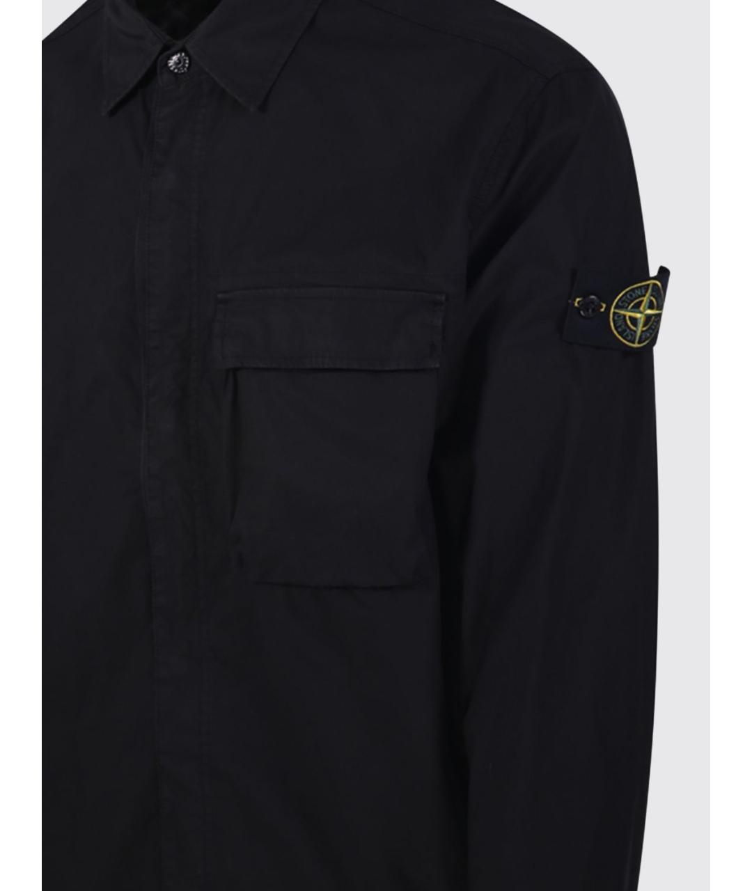 STONE ISLAND Черная хлопковая куртка, фото 4