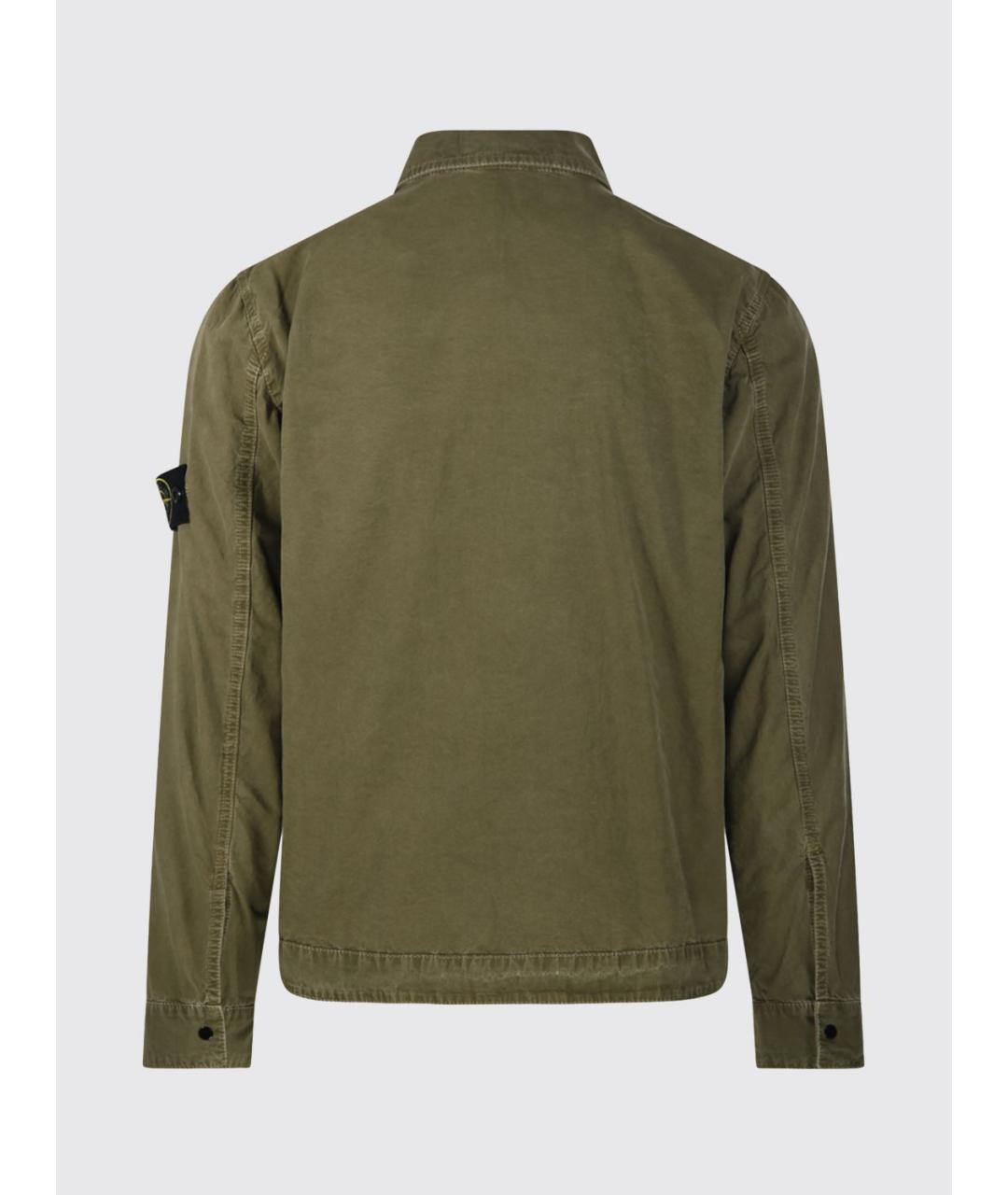 STONE ISLAND Хаки хлопковая куртка, фото 2