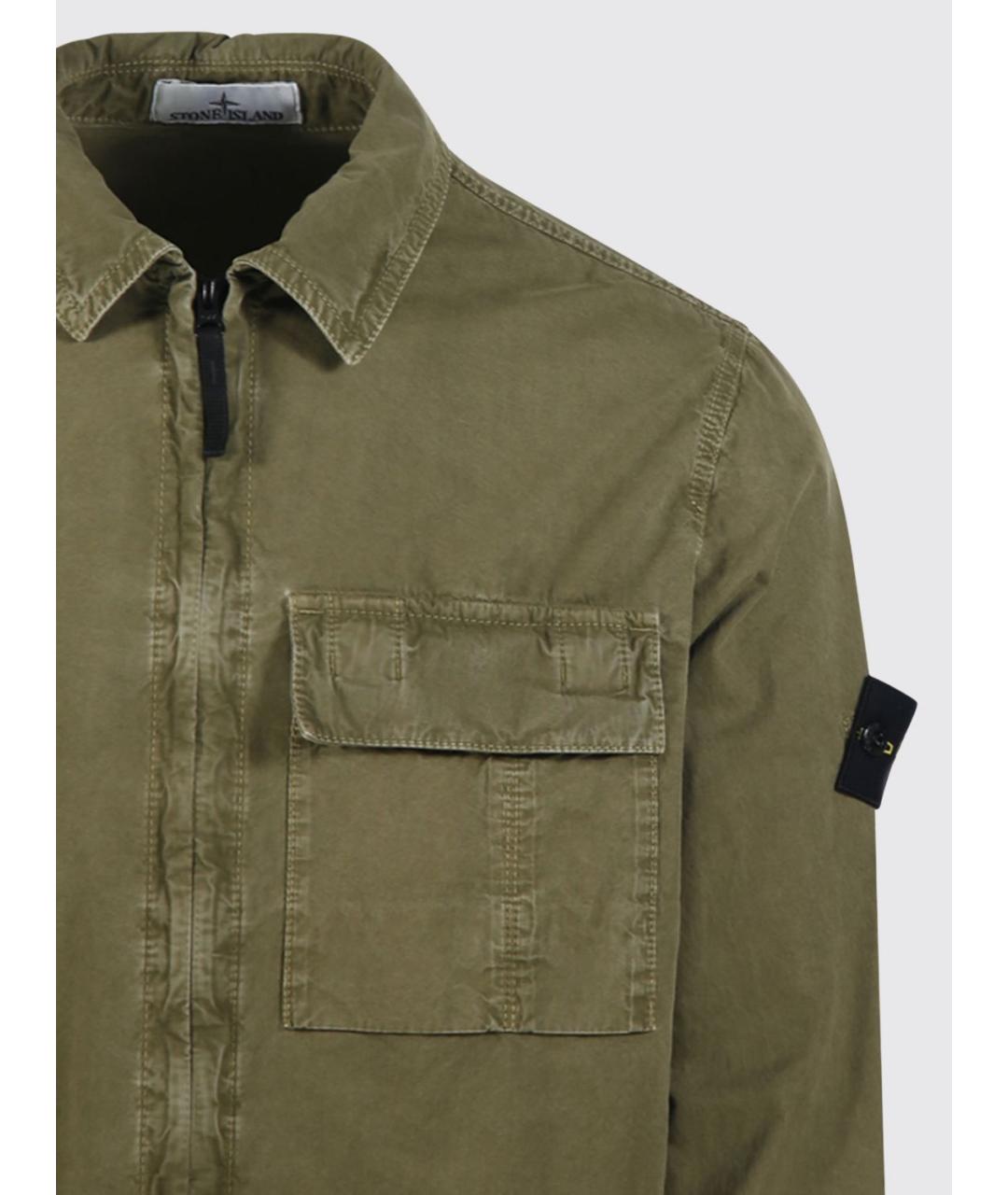 STONE ISLAND Хаки хлопковая куртка, фото 4