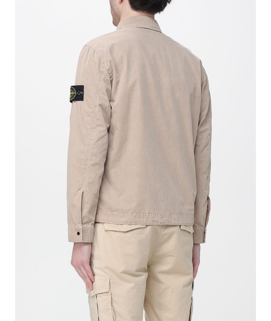 STONE ISLAND Бежевая хлопковая куртка, фото 2