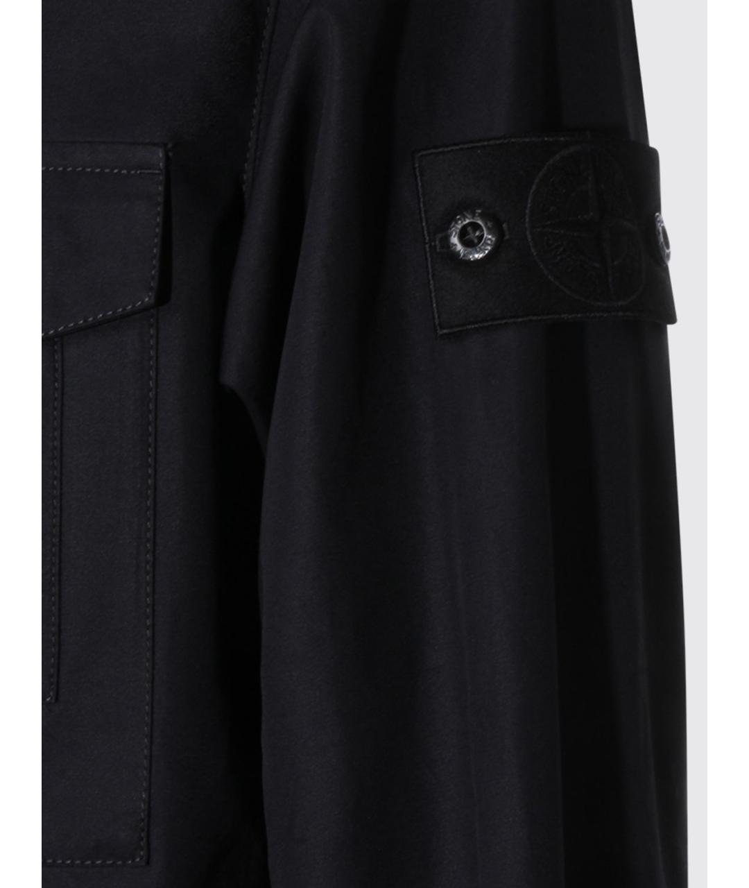 STONE ISLAND Черная хлопковая куртка, фото 4
