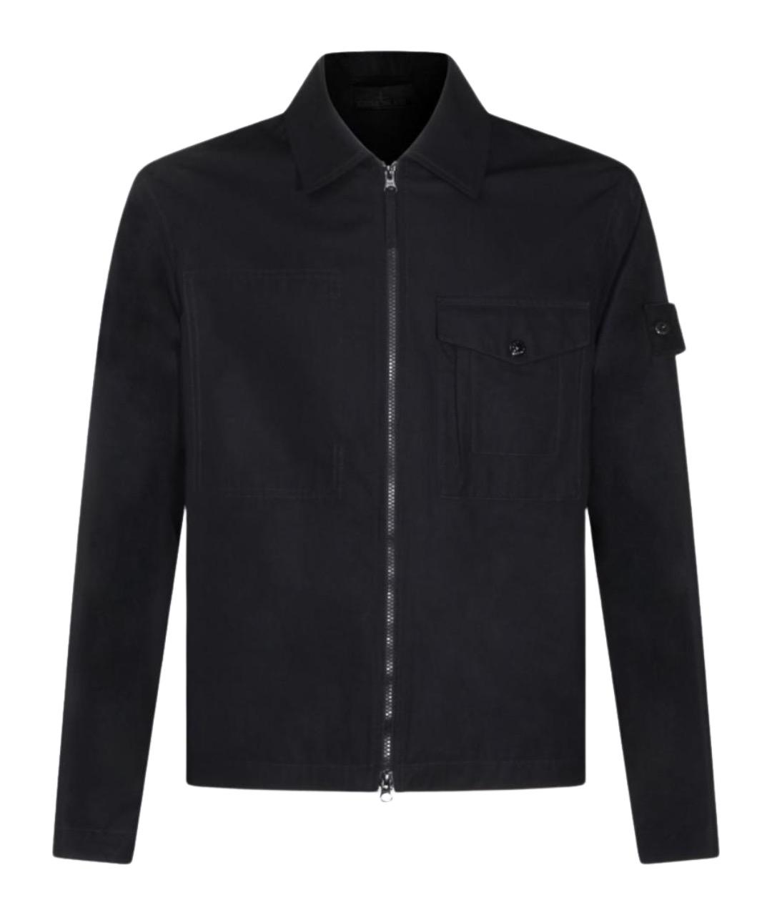 STONE ISLAND Черная хлопковая куртка, фото 1