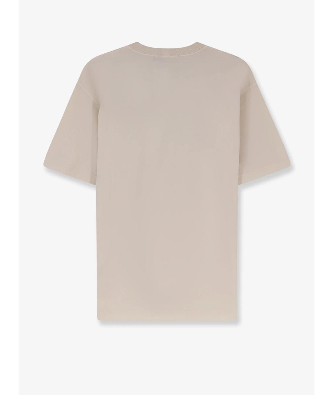 STONE ISLAND Бежевая хлопковая футболка, фото 2