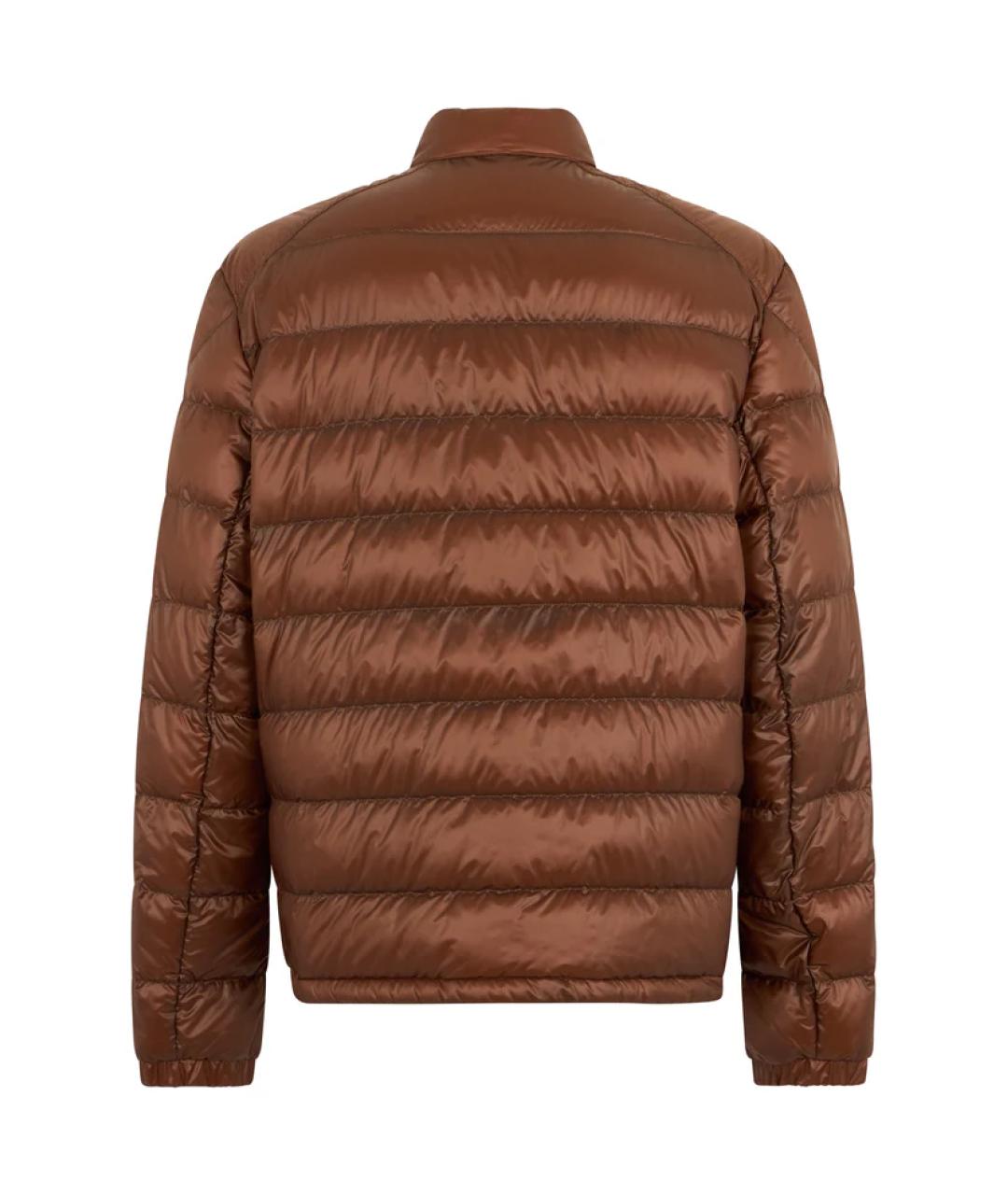 MONCLER Коричневый полиамидовый пуховик, фото 2