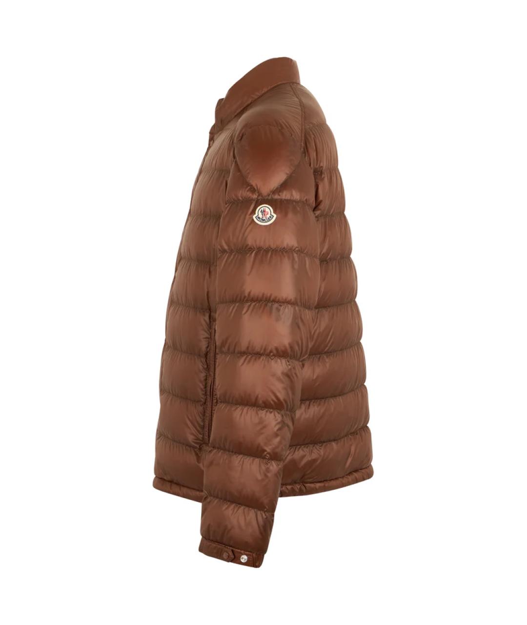 MONCLER Коричневый полиамидовый пуховик, фото 3