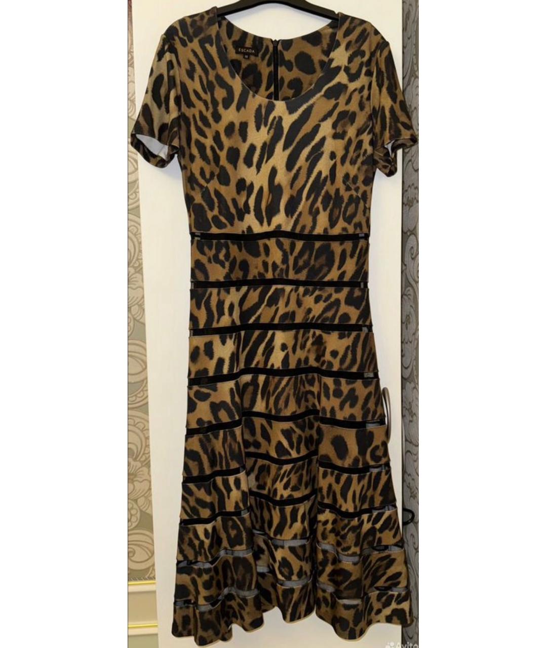 ESCADA Черное вискозное повседневное платье, фото 6