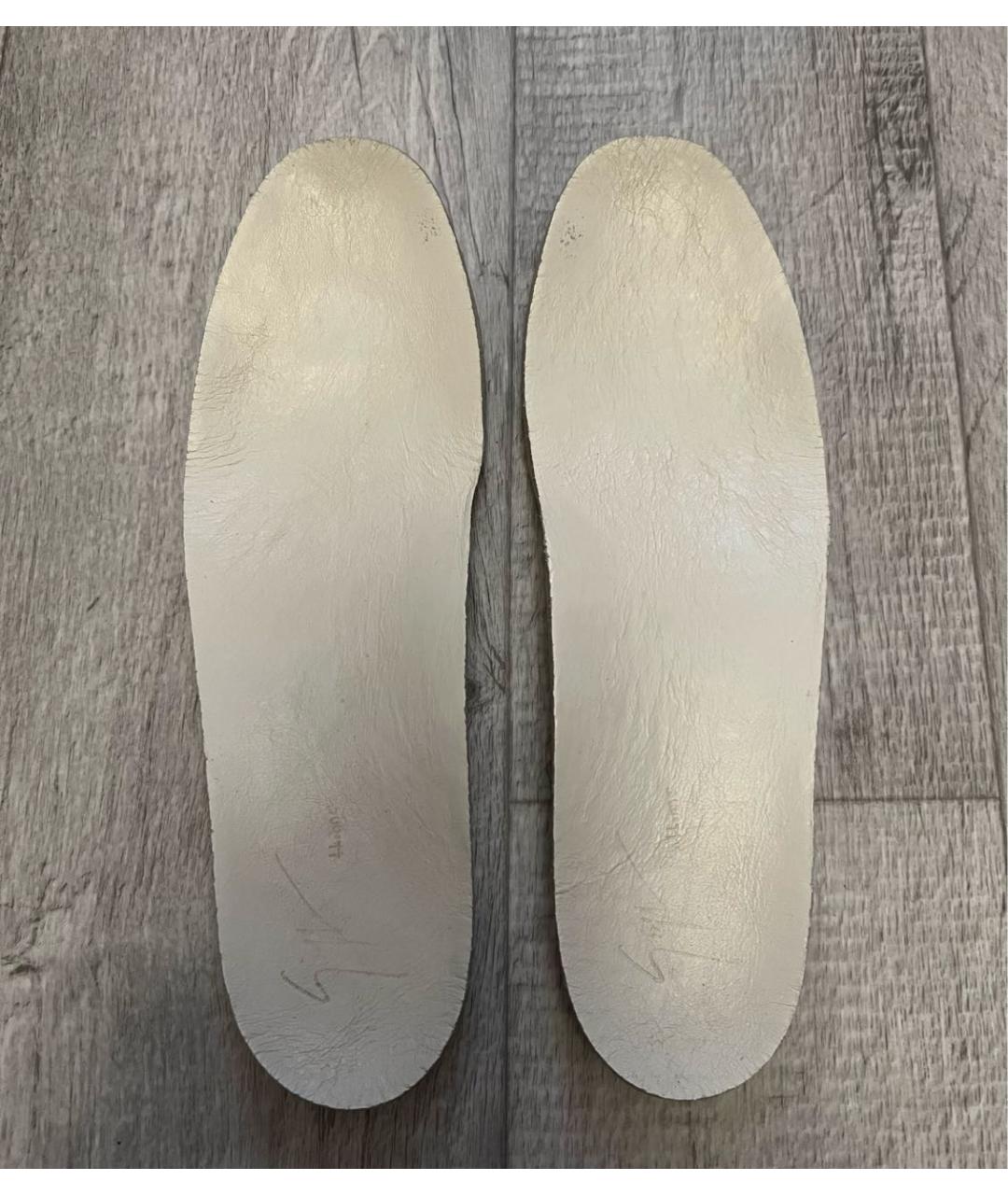 GIUSEPPE ZANOTTI DESIGN Белые кожаные высокие кроссовки / кеды, фото 8