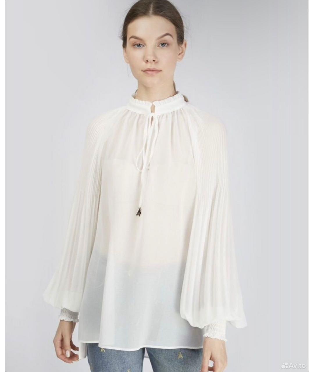 PATRIZIA PEPE Белая шелковая блузы, фото 3