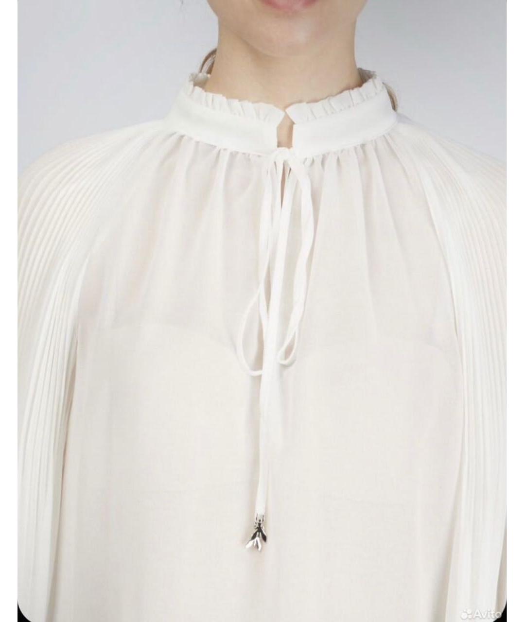 PATRIZIA PEPE Белая шелковая блузы, фото 4