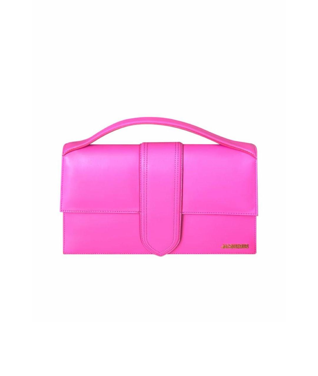 JACQUEMUS Розовая кожаная сумка с короткими ручками, фото 6