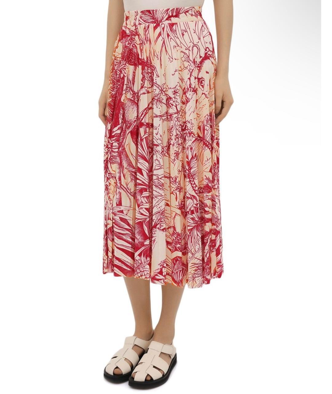 RED VALENTINO Красная полиэстеровая юбка миди, фото 2