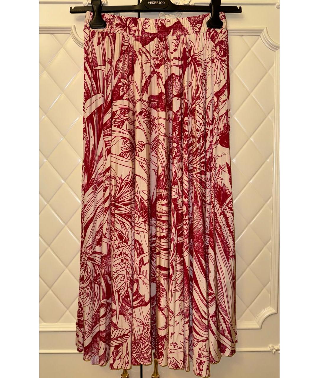 RED VALENTINO Красная полиэстеровая юбка миди, фото 4