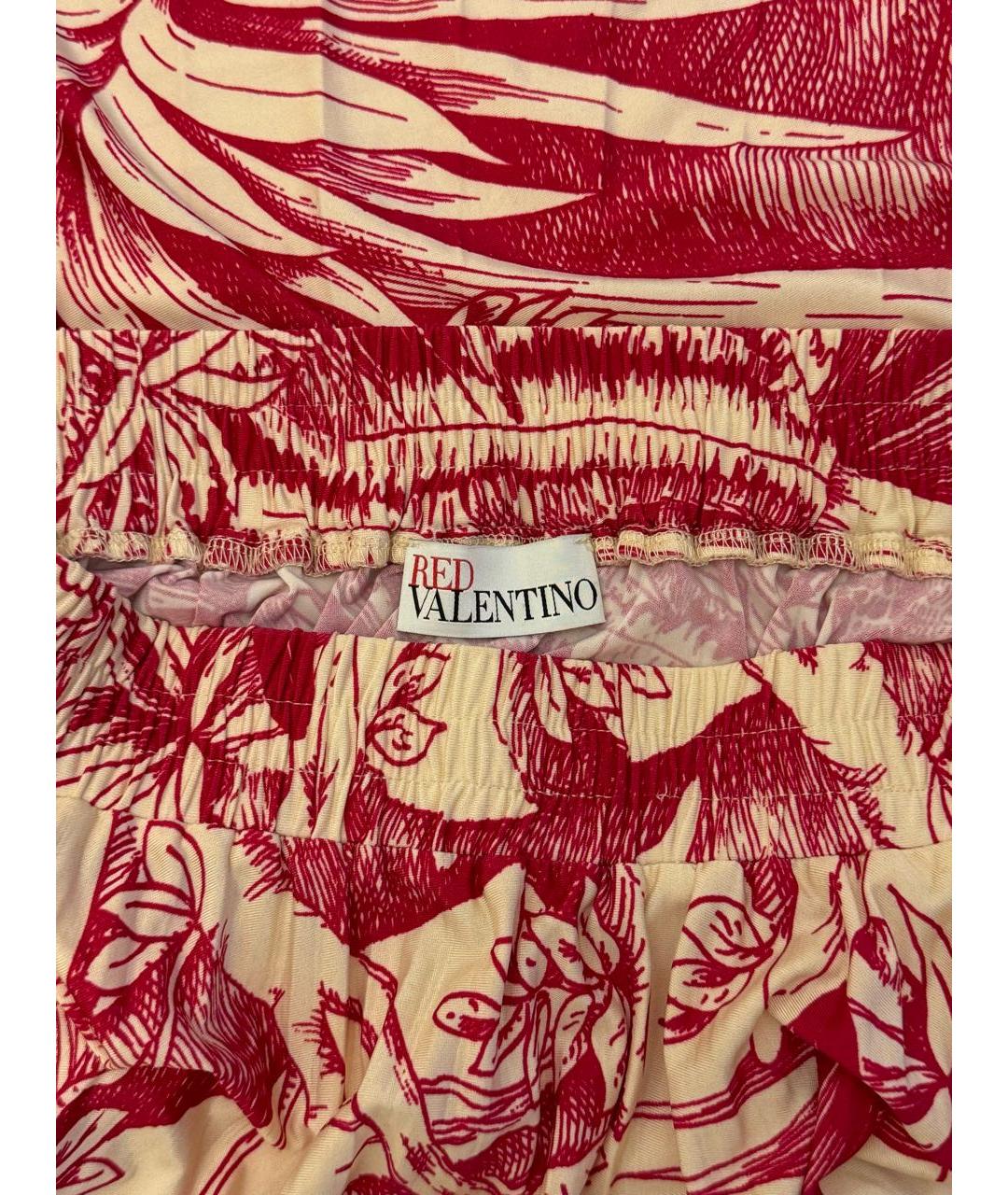 RED VALENTINO Красная полиэстеровая юбка миди, фото 6