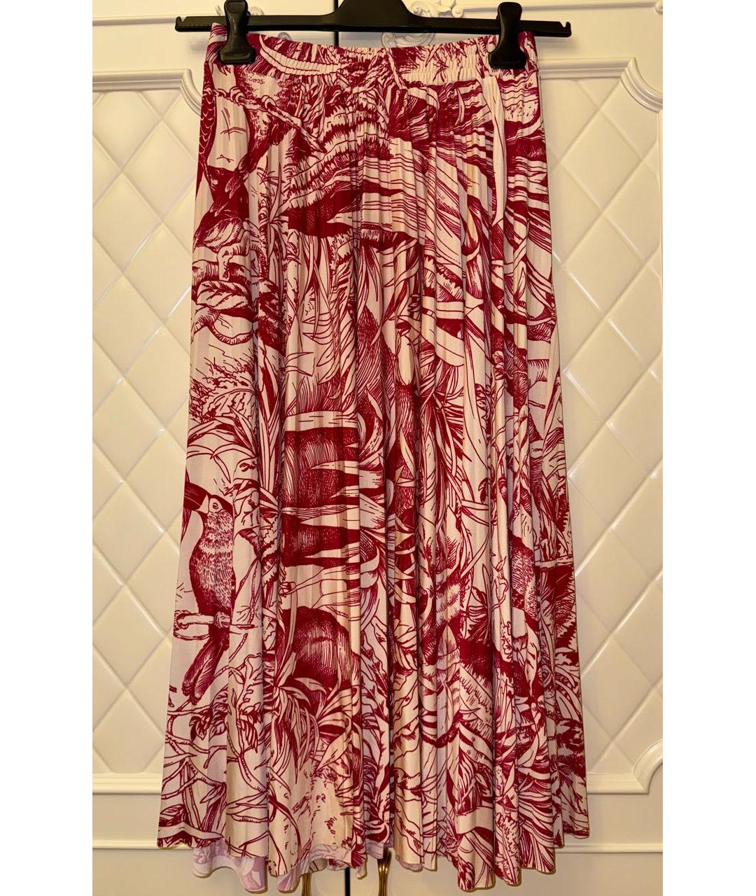 RED VALENTINO Красная полиэстеровая юбка миди, фото 5