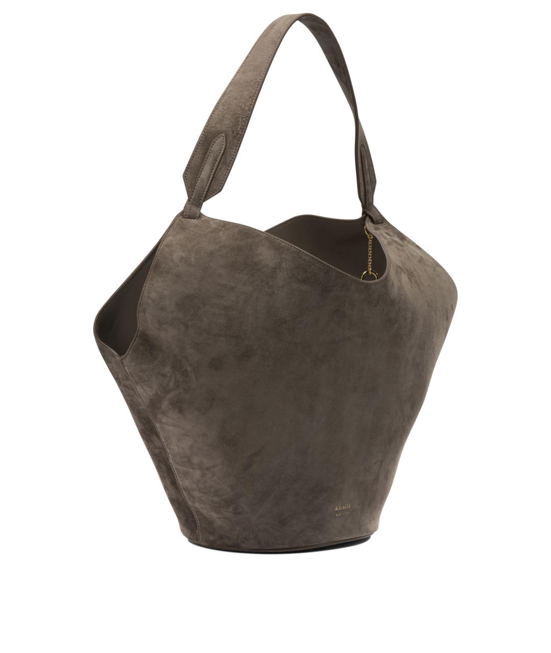 KHAITE Коричневая замшевая сумка тоут, фото 2