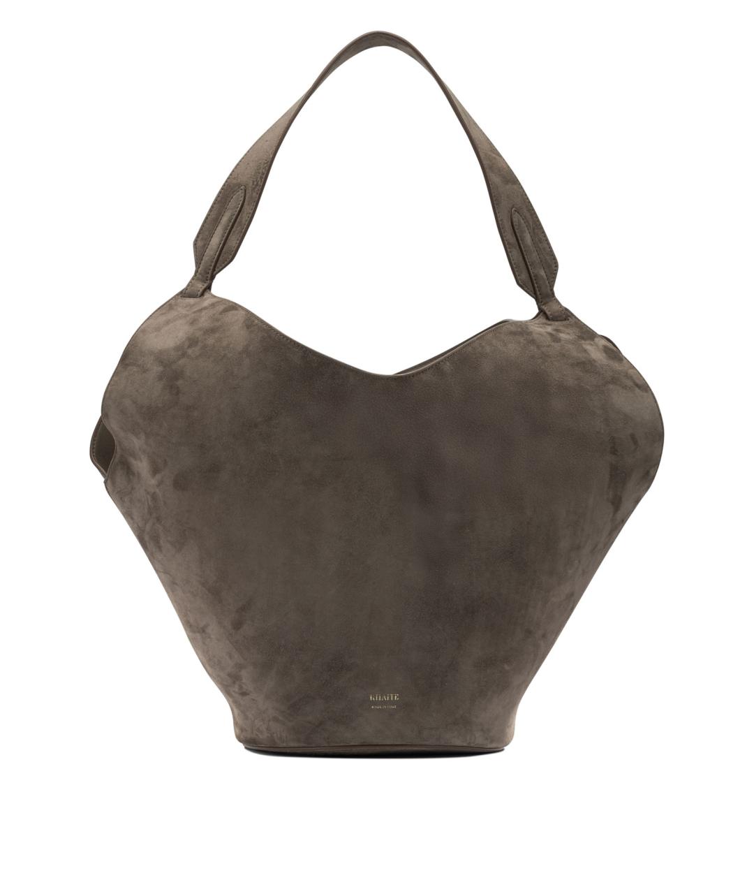 KHAITE Коричневая замшевая сумка тоут, фото 1