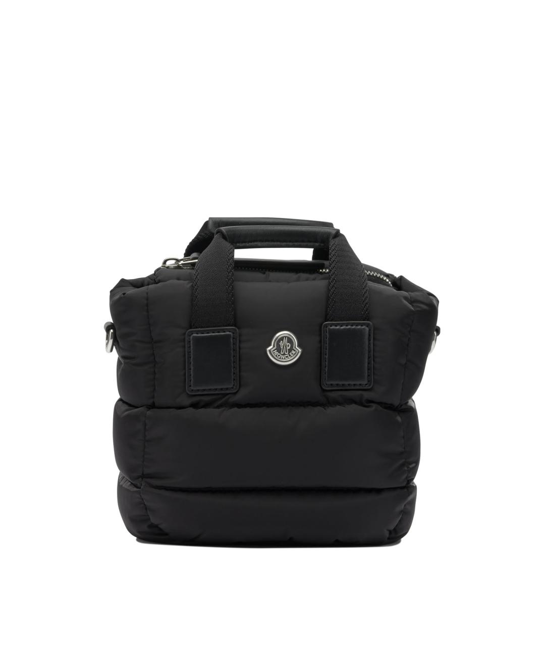 MONCLER Черная тканевая сумка с короткими ручками, фото 1
