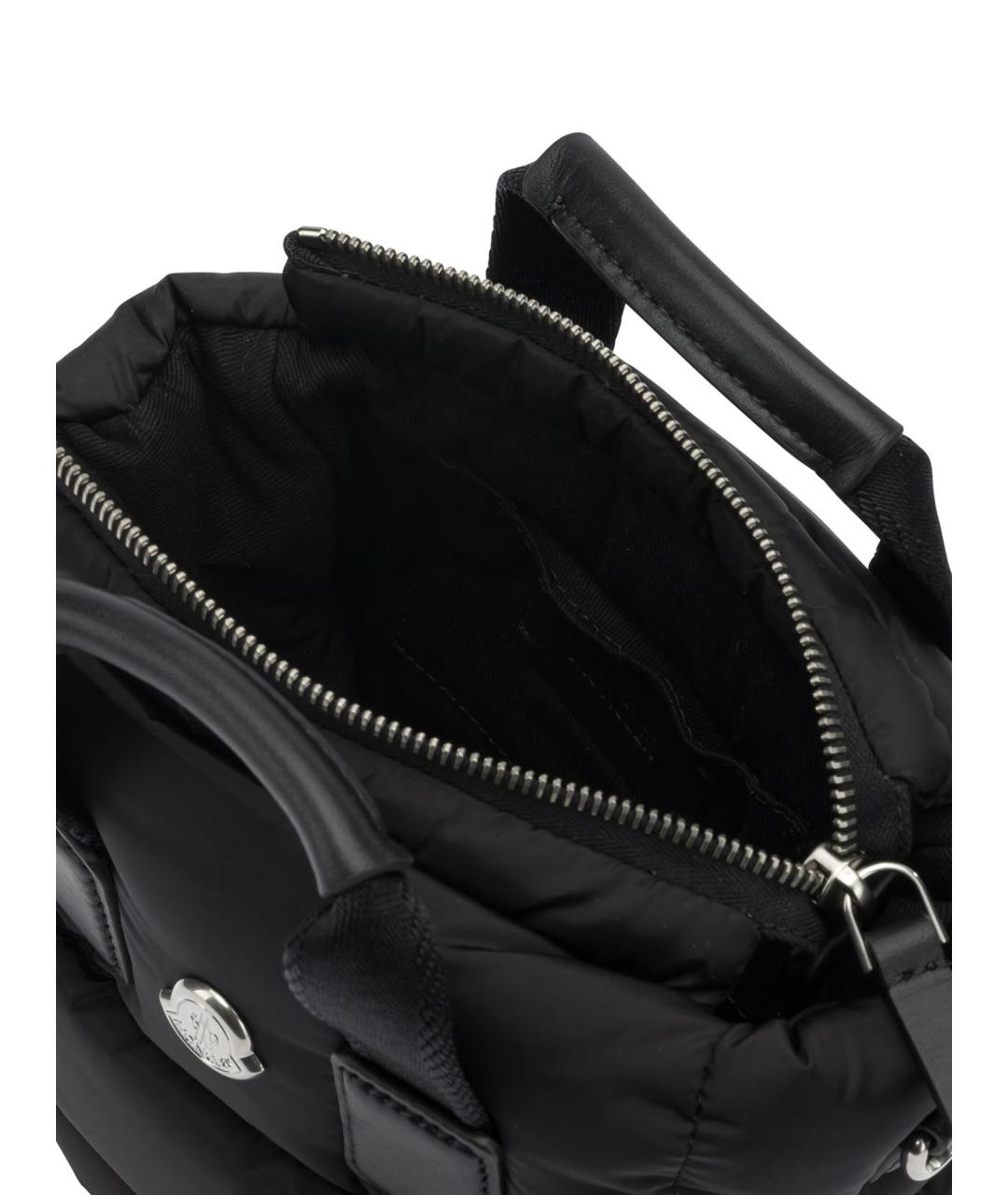 MONCLER Черная тканевая сумка с короткими ручками, фото 5