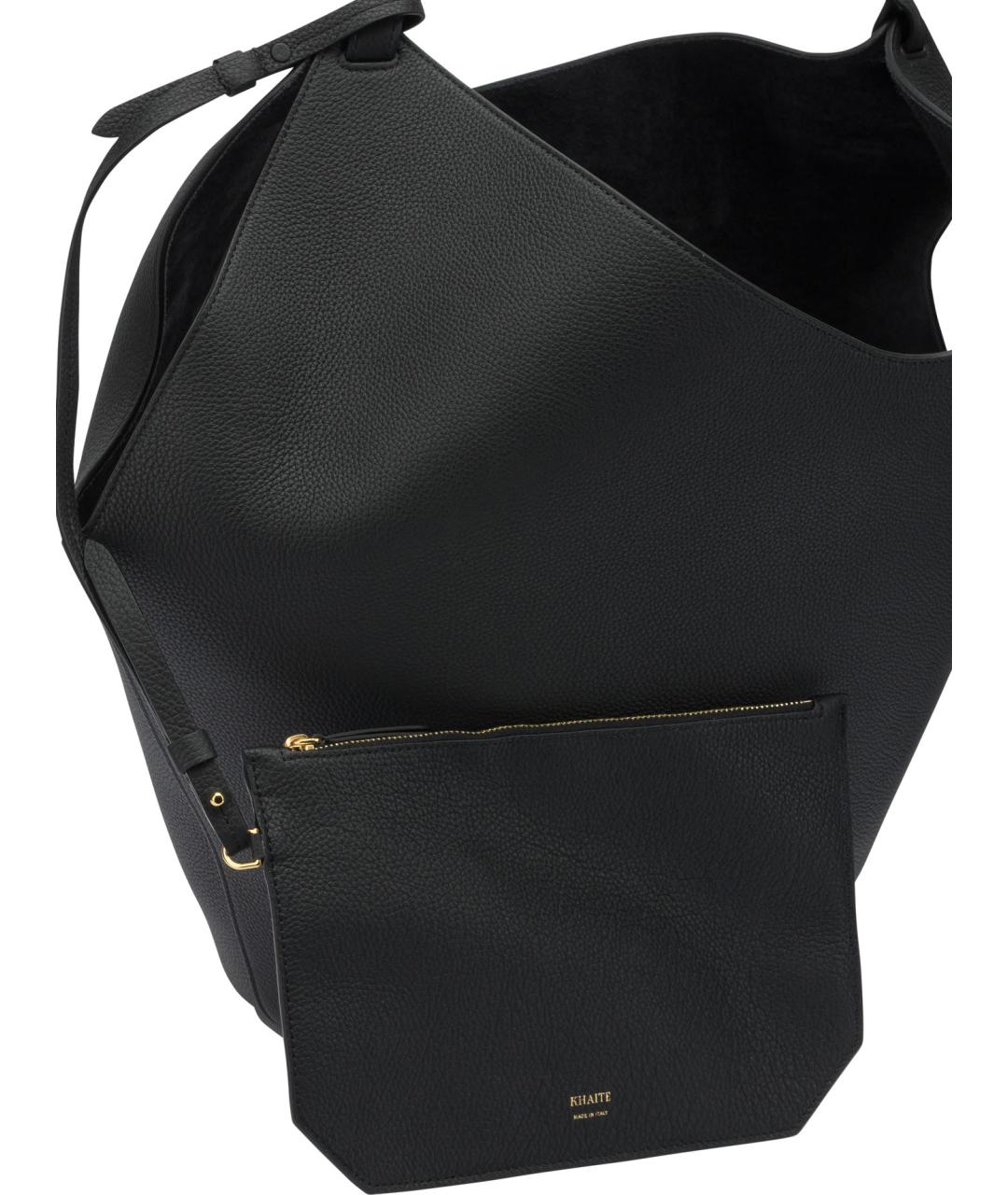 KHAITE Черная кожаная сумка через плечо, фото 3