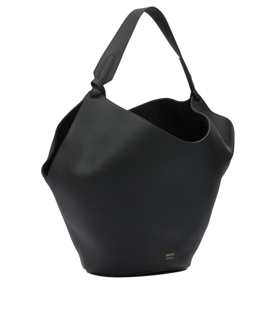 KHAITE Черная кожаная сумка через плечо, фото 1