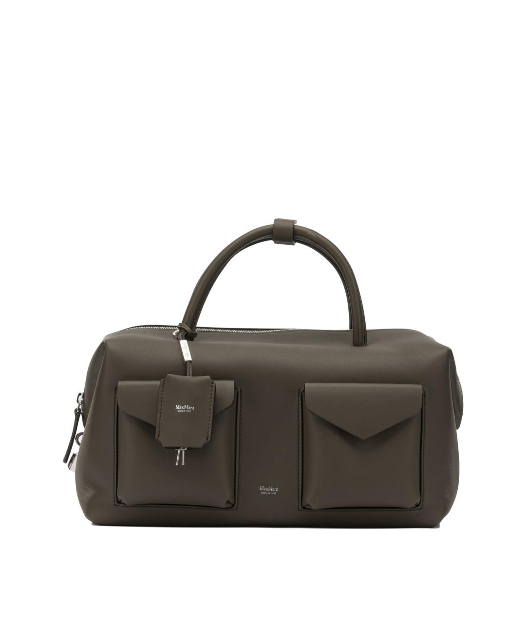 MAX MARA Коричневая кожаная сумка с короткими ручками, фото 1